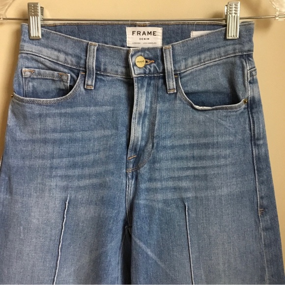 FRAME Denim Le Palazzo Wide Leg Front Seam Jeans Bad Company - Picture 2 of 13